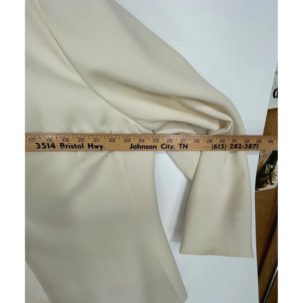 Le Suit Women 2pc Blazer 18W‎ Shell 20W Set Career Cream Collarless Open Front